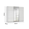 SCHWEBETÜRENSCHRANK 242/223/68 cm 3-türig Grau, Weiß  - Alufarben/Weiß, KONVENTIONELL, Glas/Holzwerkstoff (242/223/68cm) - Novel