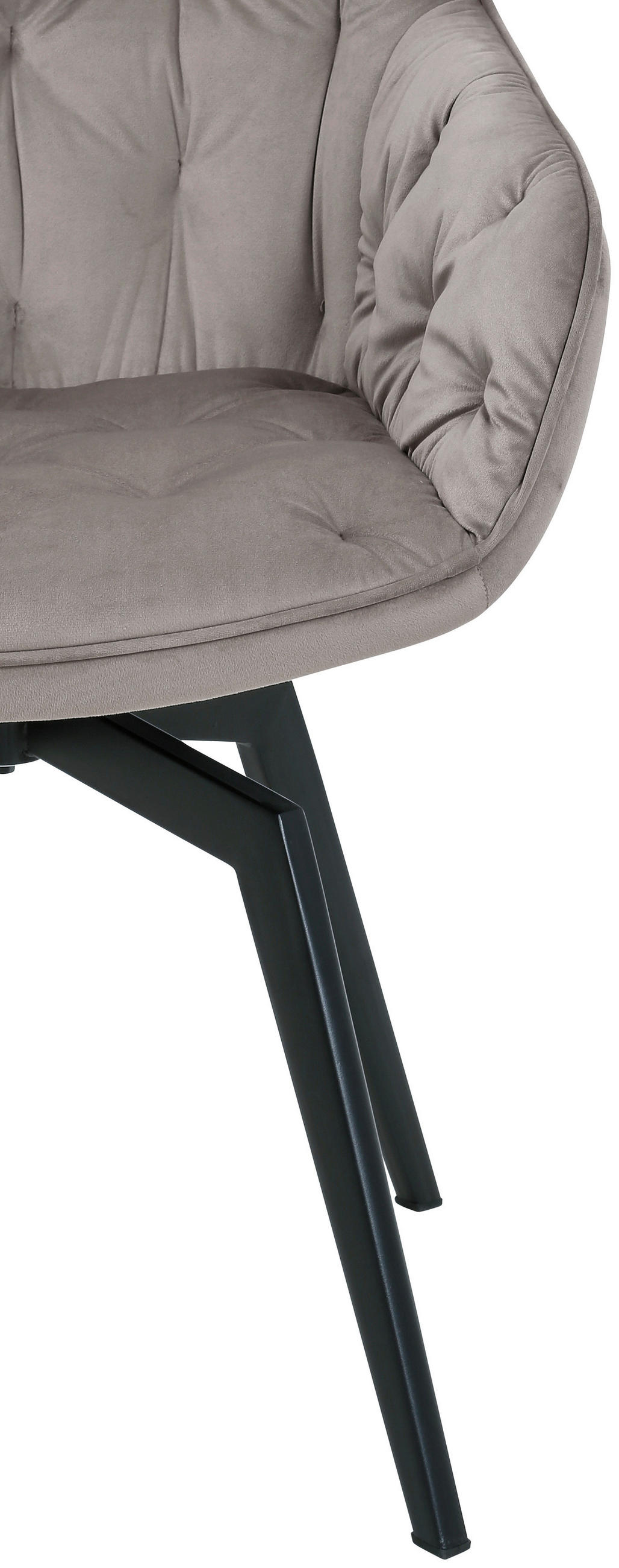 ARMLEHNSTUHL  in Eisen Samt  - Hellbraun/Schwarz, MODERN, Textil/Metall (60/84/64cm) - Livetastic