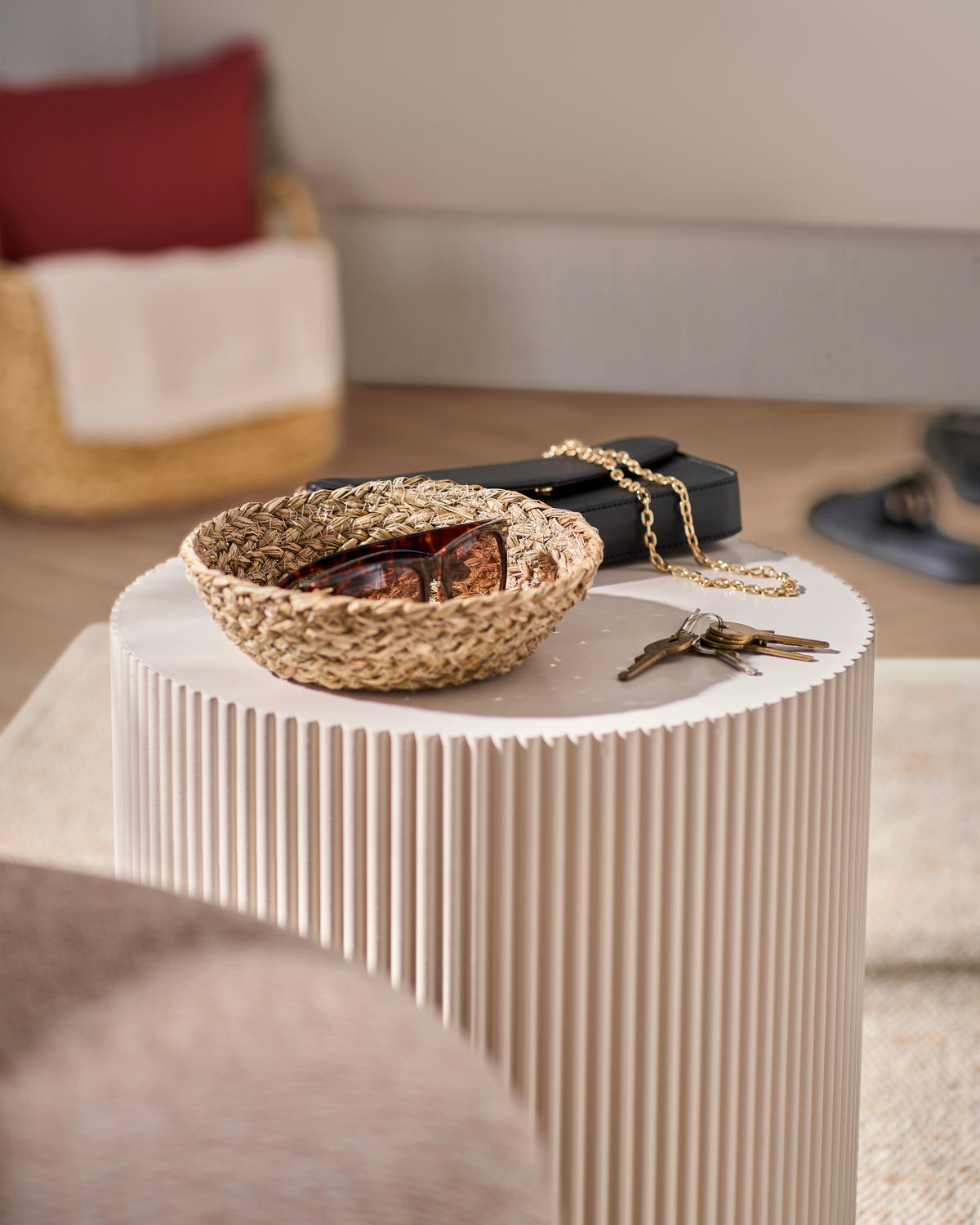 HÄNGESCHUHSCHRANK Gardasee  in 160/81/22 cm  - Taupe, Design, Glas/Holzwerkstoff (160/81/22cm) - Moderano