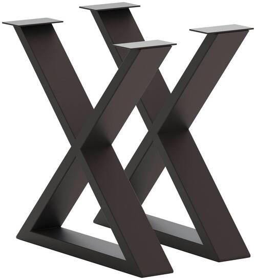TISCHGESTELL Anthrazit  - Anthrazit, Design, Metall (73/17/74cm) - Waldwelt
