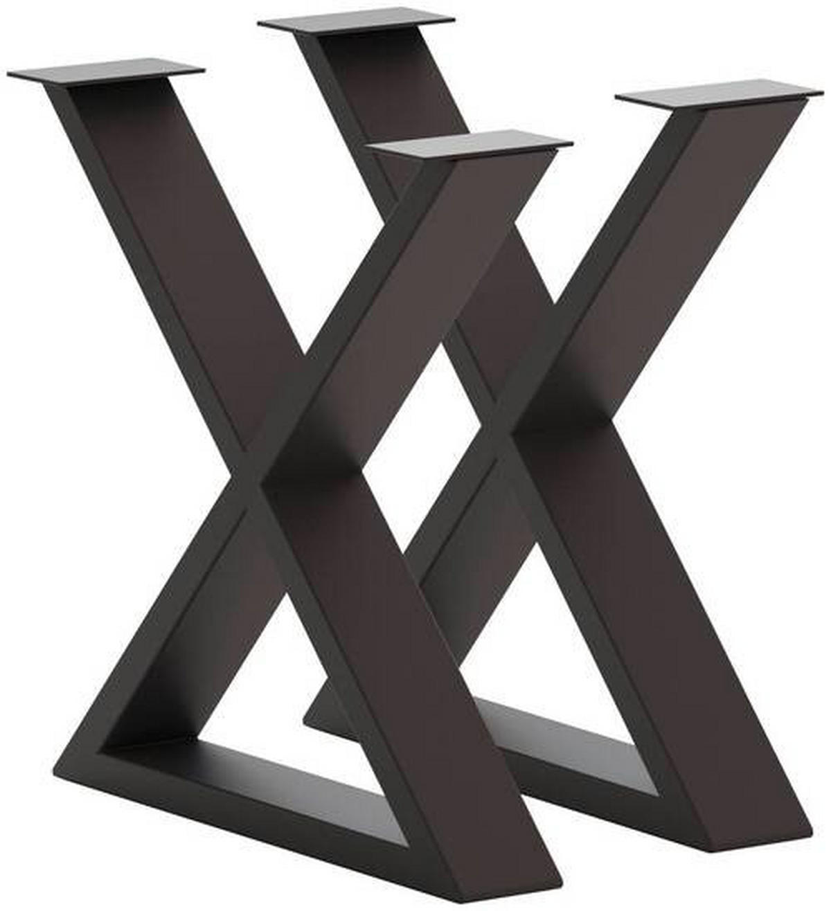TISCHGESTELL Anthrazit  - Anthrazit, Design, Metall (73/17/74cm) - Waldwelt