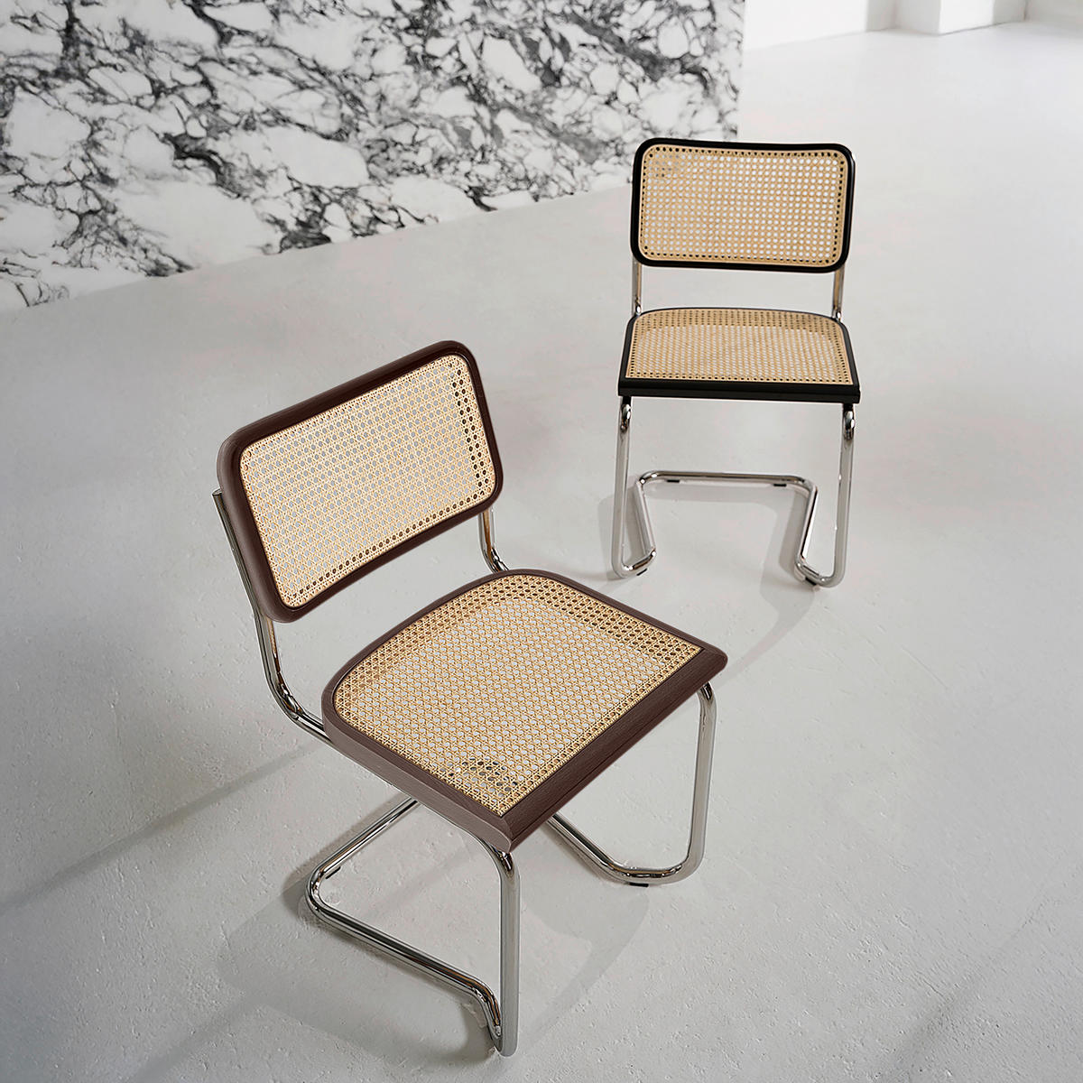 SCHWINGSTUHL  in Stahl  - Chromfarben/Beige, Design, Holz/Metall (47/80/50cm) - Livetastic