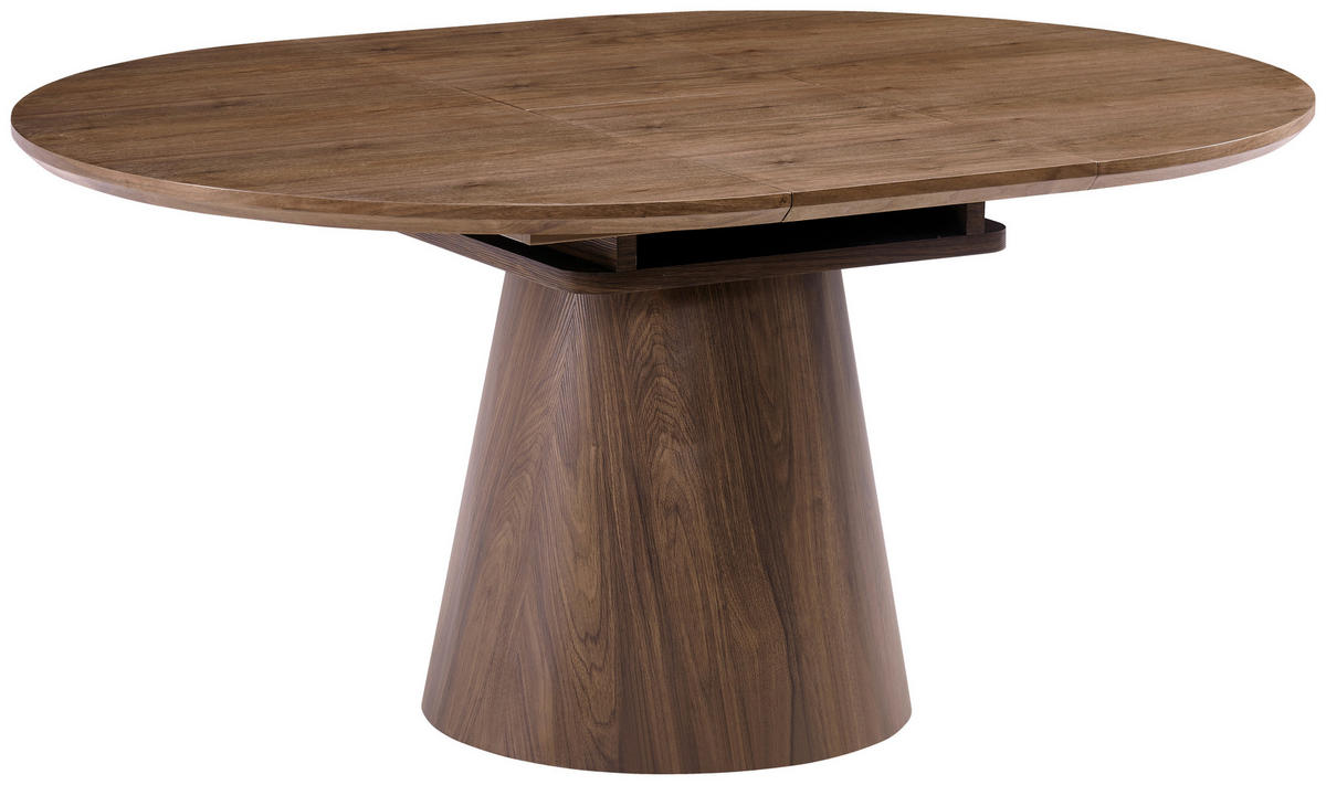 ESSTISCH 120-160/120/76 cm Echtholz, Nachbildung  Holz, Holzwerkstoff ausziehbar oval Walnussfarben  - Walnussfarben, MODERN, Holz/Holzwerkstoff (120-160/120/76cm) - P & B