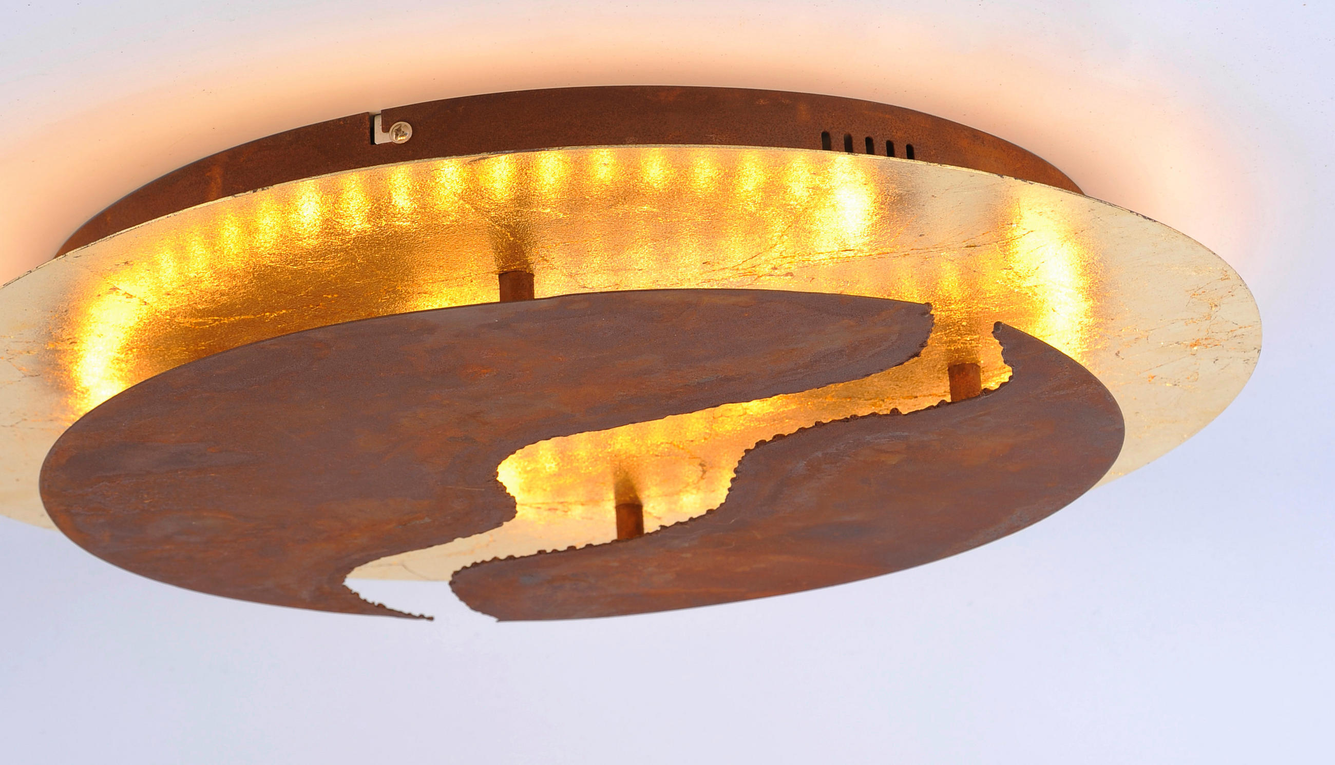 LED-DECKENLEUCHTE 50/50/8 cm   - Rostfarben/Goldfarben, LIFESTYLE, Metall (50/50/8cm) - Paul Neuhaus