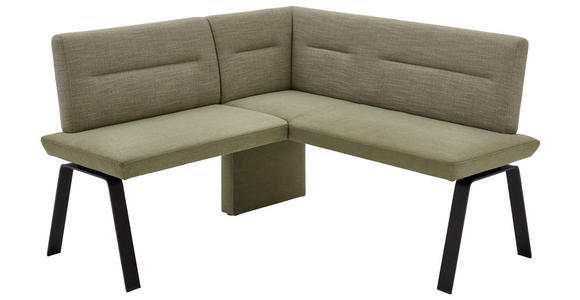 ECKBANK Flachgewebe Grün, Schwarz - Schwarz/Grün, Design, Textil/Metall (142/142cm) - Venda
