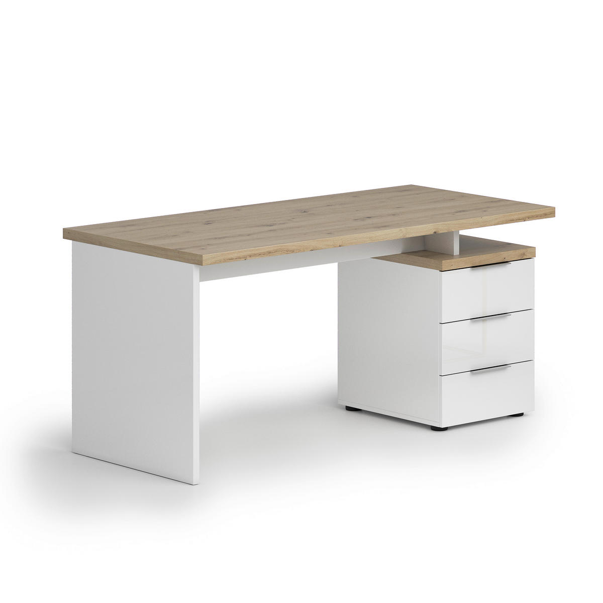 PISAĆI STOL  bijela, boje hrasta  drvni materijal  - bijela/boje hrasta, Design, drvni materijal (160/75/75cm)