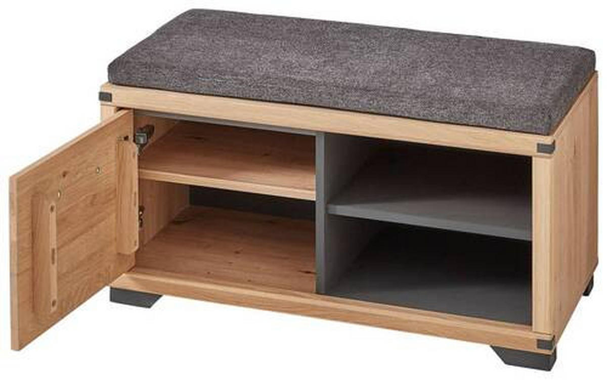 GARDEROBE 5-teilig  in 268/204/41 cm  - Wildeiche/Graphitfarben, Natur, Holz/Holzwerkstoff (268/204/41cm) - Linea Natura