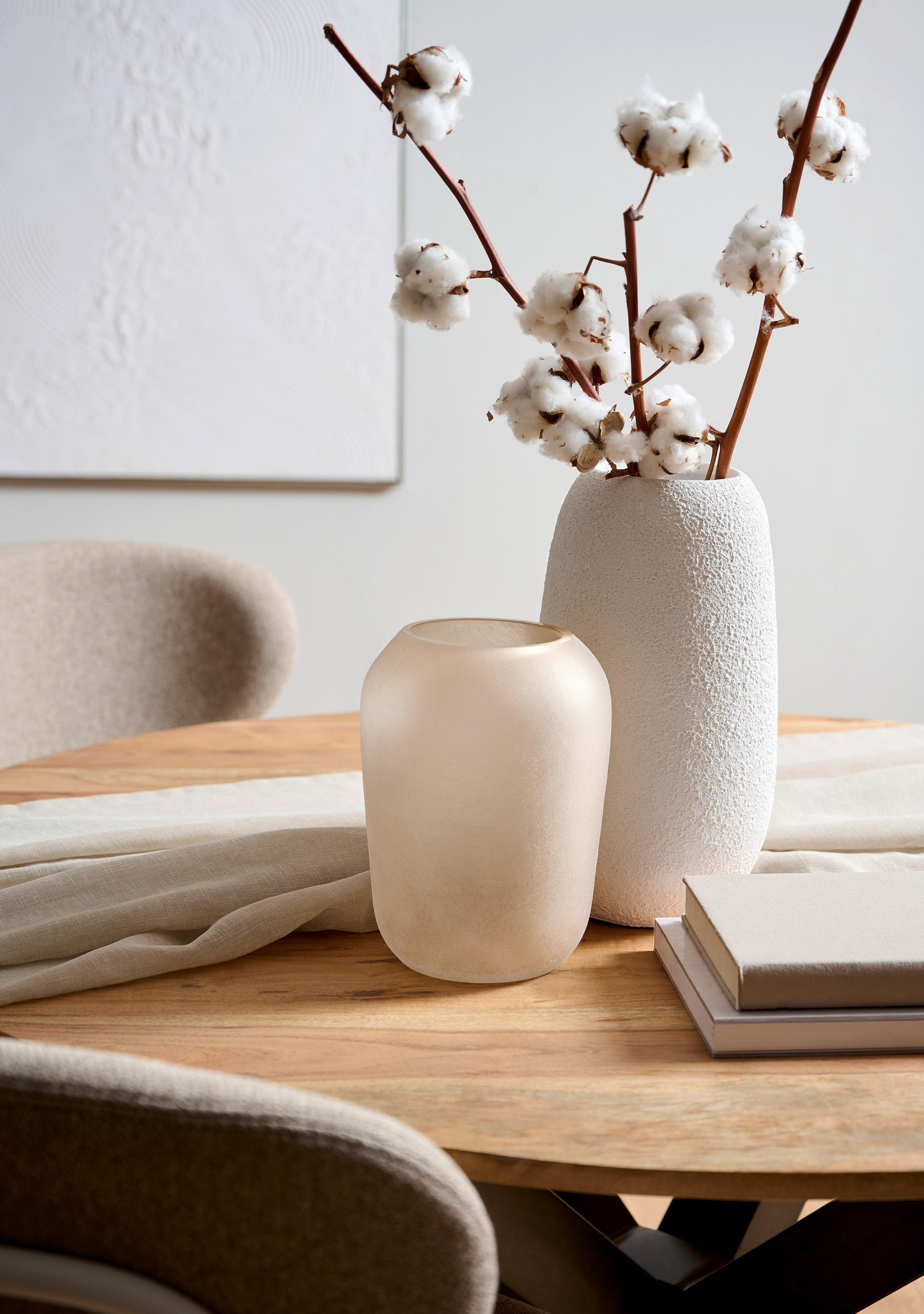 VASE 22,00 cm  - Beige, Basics, Glas (16,00/22,00/16,00cm) - Leonardo