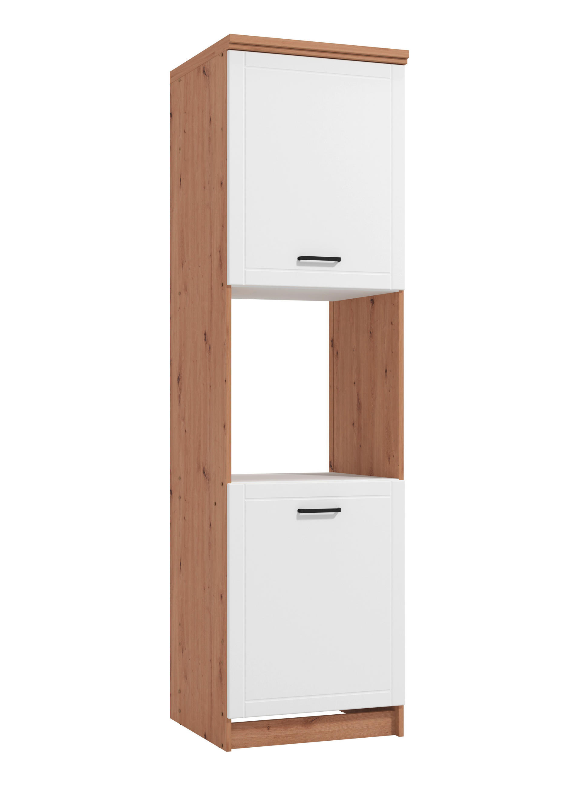 EDÉNYTÁROLÓ SZEKRÉNY - ezüsttölgy, Basics, faalapú anyag (60/217/58cm) - Carryhome