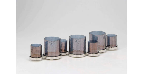 KERZENHALTER - Nickelfarben, LIFESTYLE, Glas/Metall (58,5/17/12cm) - Ambia Home
