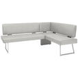 ECKBANK  in Edelstahlfarben, Hellgrau  - Edelstahlfarben/Hellgrau, Design, Textil/Metall (173/160/0cm) - Dieter Knoll
