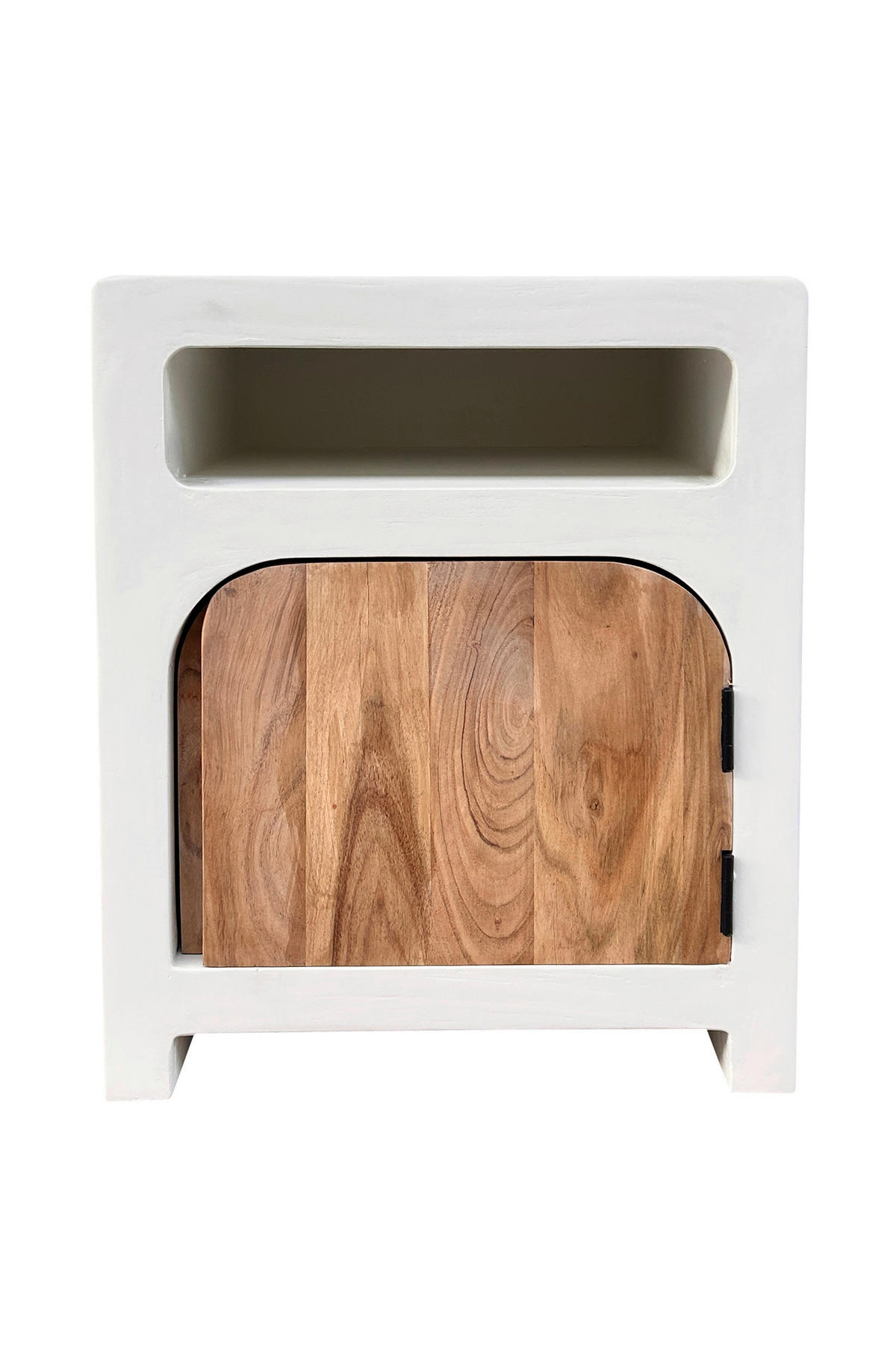 NACHTSCHRANK 50/60/40 cm Akazie massiv  - Naturfarben/Weiß, Basics, Holz/Holzwerkstoff (50/60/40cm) - Livetastic