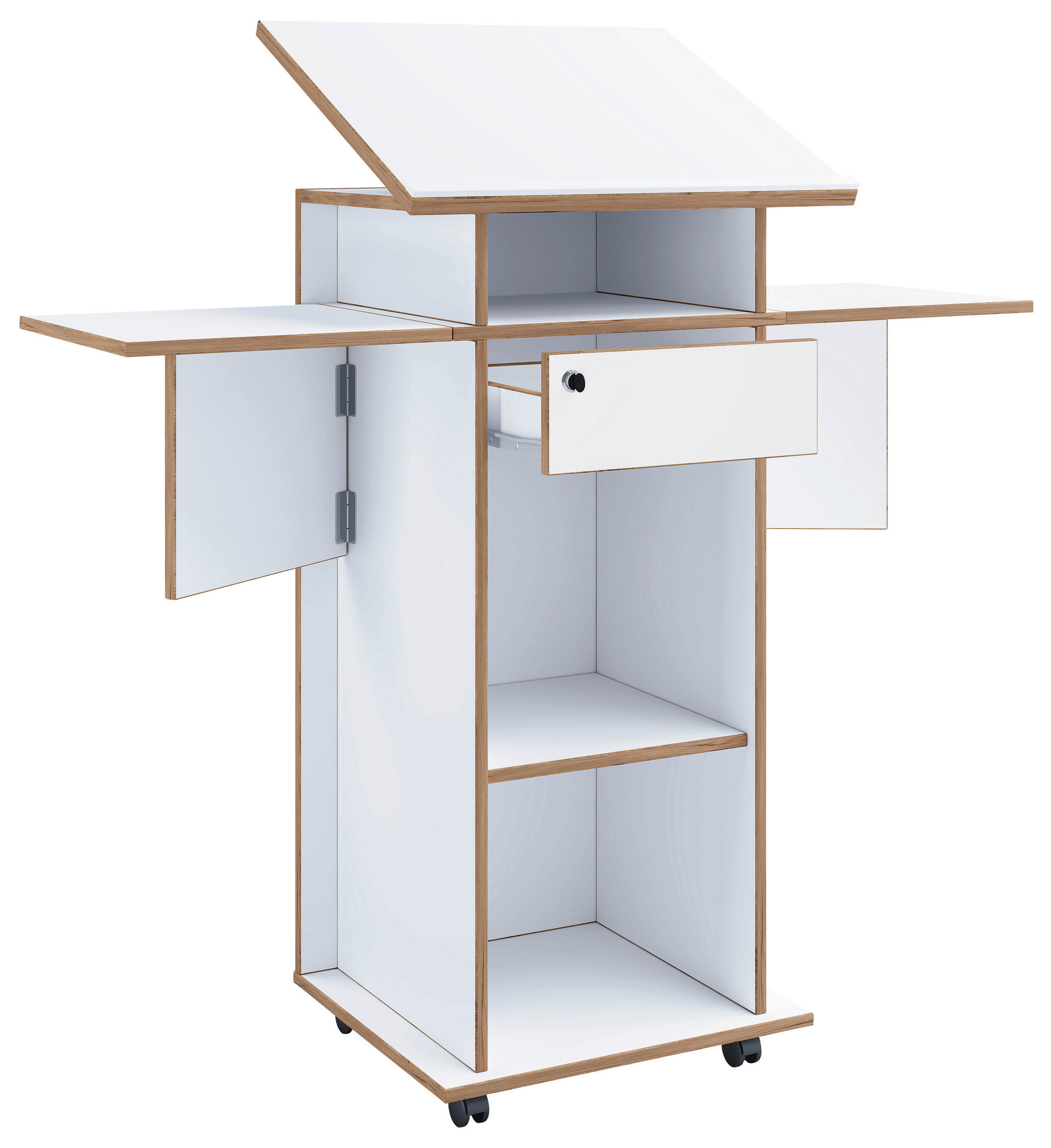 STEHPULT   - Honigeiche/Weiß, Design, Holzwerkstoff (123/128/44cm) - MID.YOU