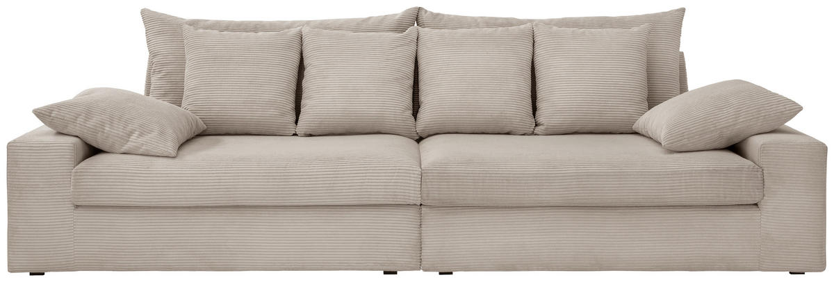 VIERSITZER-SOFA  in Cord Beige  - Beige/Schwarz, MODERN, Kunststoff/Textil (308/80/140cm) - Livetastic