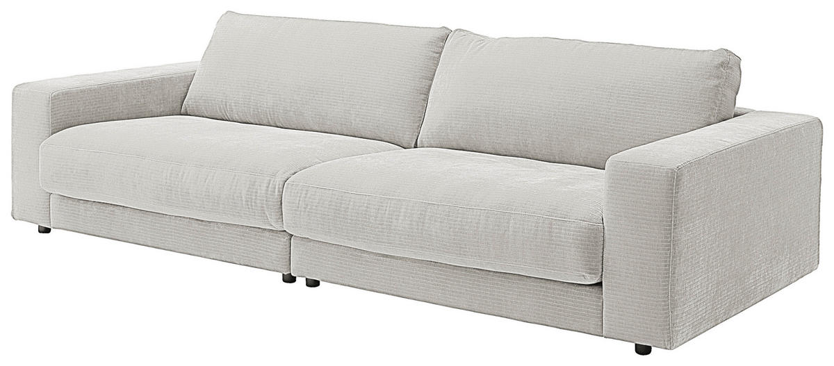 3-SITZER-SOFA in Chenille Hellgrau  - Hellgrau/Schwarz, Design, Kunststoff/Textil (290/86/127cm) - Lomoco
