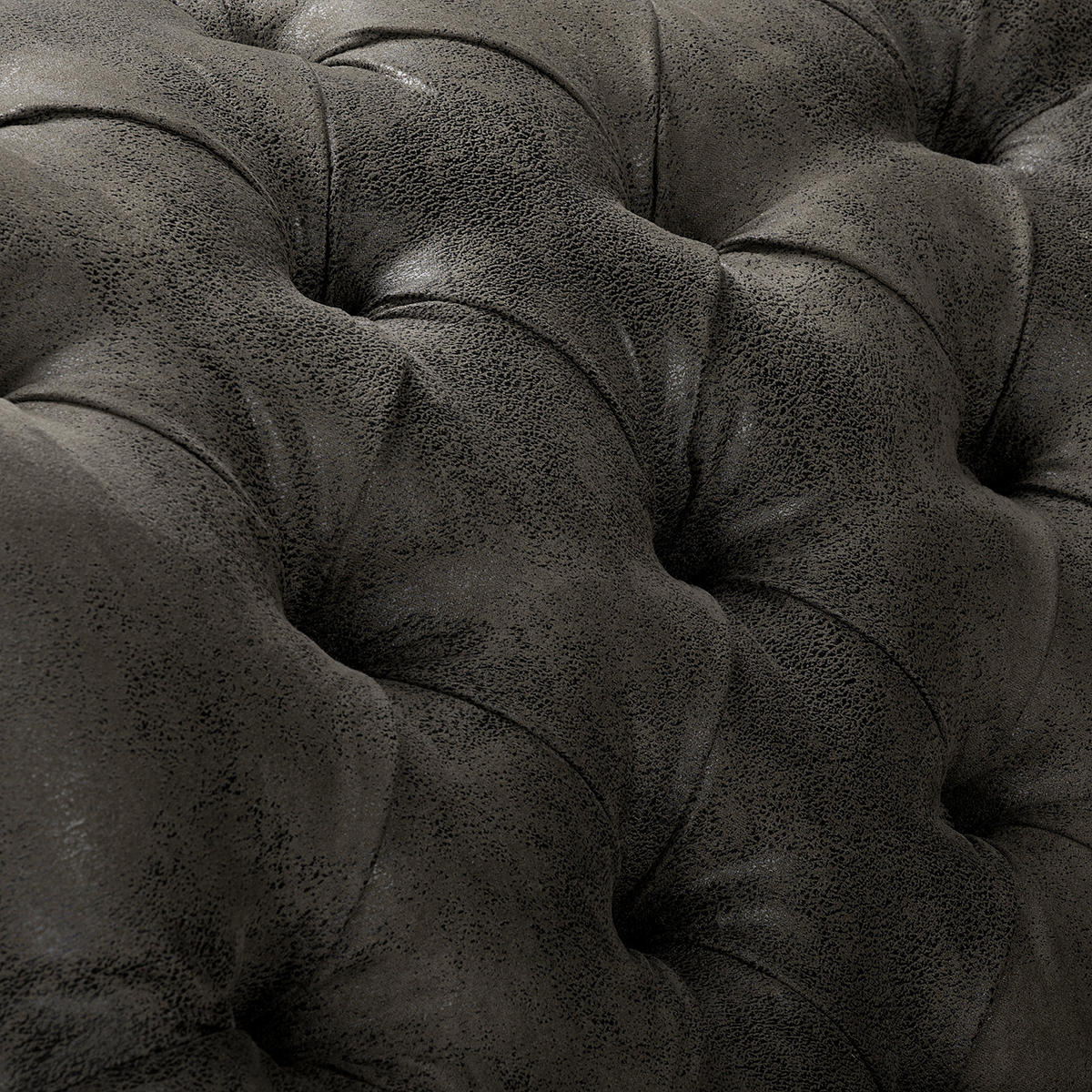 RÉCAMIERE Lederlook Anthrazit  - Anthrazit/Braun, Design, Holz/Textil (185/93/75cm) - Livetastic