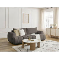 SCHLAFSOFA FUJI Bouclé Taupe  inkl.  - Taupe/Schwarz, MODERN, Kunststoff/Textil (251/113/88cm)