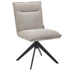 STUHL  in Eisen Feincord Metall, Textil  - Ecru/Schwarz, Design, Textil/Metall (47/87/62cm) - Johann Jakob
