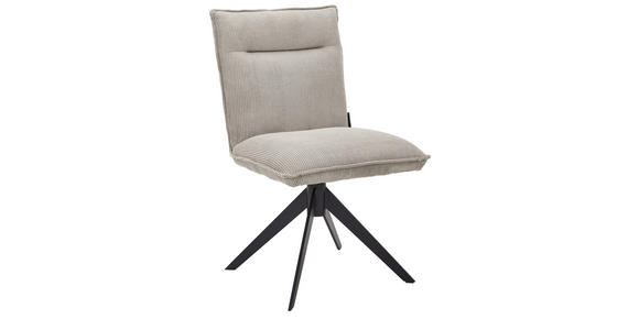 STUHL - Ecru/Schwarz, Design, Textil/Metall (47/87/62cm) - Johann Jakob