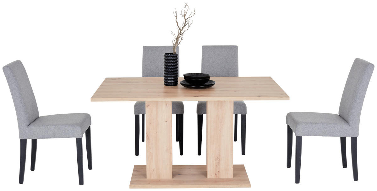 ESSTISCH rechteckig Eiche Artisan  - Schwarz/Eiche Artisan, KONVENTIONELL, Holzwerkstoff (138/74/90cm) - home24