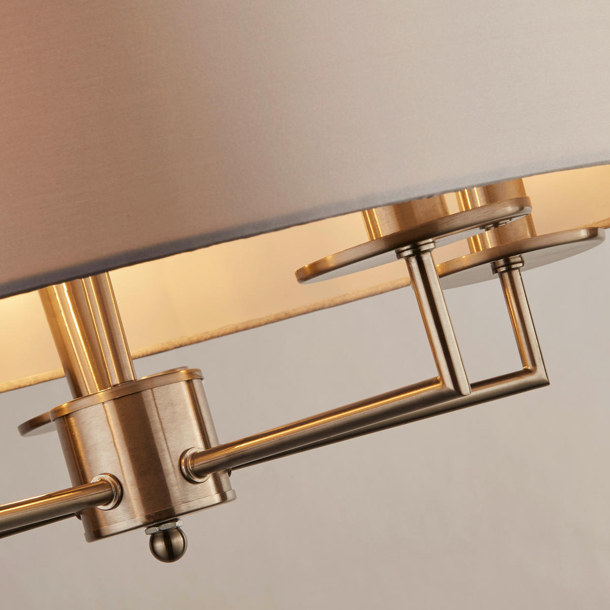 VISEČA SVETILKA  Knightsbridge      55/123 cm      E14 - srebrne barve/bela, Design, kovina/tekstil (55/123cm)