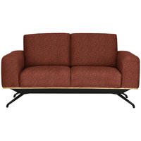 2-SITZER-SOFA in Struktur Rostfarben  - Rostfarben/Schwarz, Design, Holz/Textil (166/85-104/95cm) - Novel