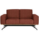 2-SITZER-SOFA in Struktur Rostfarben  - Rostfarben/Schwarz, Design, Holz/Textil (166/85-104/95cm) - Novel