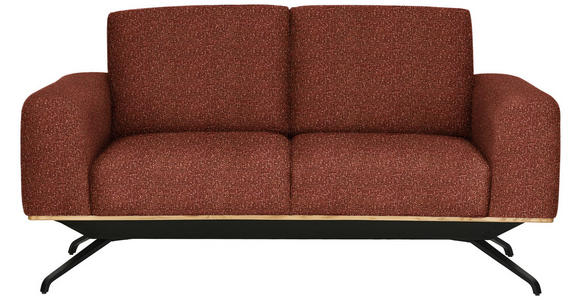 2-SITZER-SOFA in Struktur Rostfarben - Rostfarben/Schwarz, Design, Holz/Textil (166/85-104/95cm) - Novel
