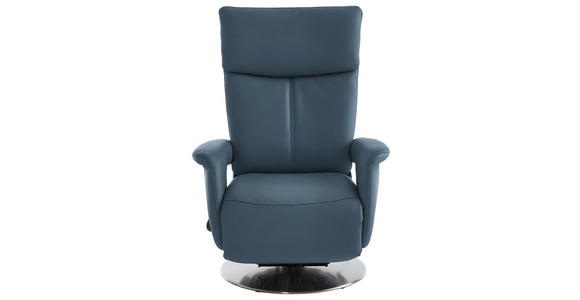 RELAXSESSEL in Leder Blau - Blau/Edelstahlfarben, Design, Leder/Metall (78/112/85cm) - Cantus