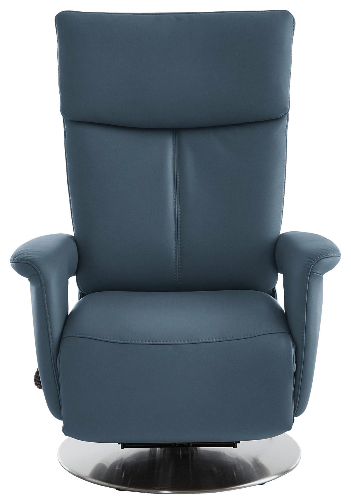 RELAXSESSEL in Leder Blau  - Blau/Edelstahlfarben, Design, Leder/Metall (78/112/85cm) - Cantus