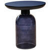 BEISTELLTISCH 50/50/56 cm Blau, Schwarz rund  - Blau/Schwarz, Design, Glas/Metall (50/50/56cm) - Livetastic