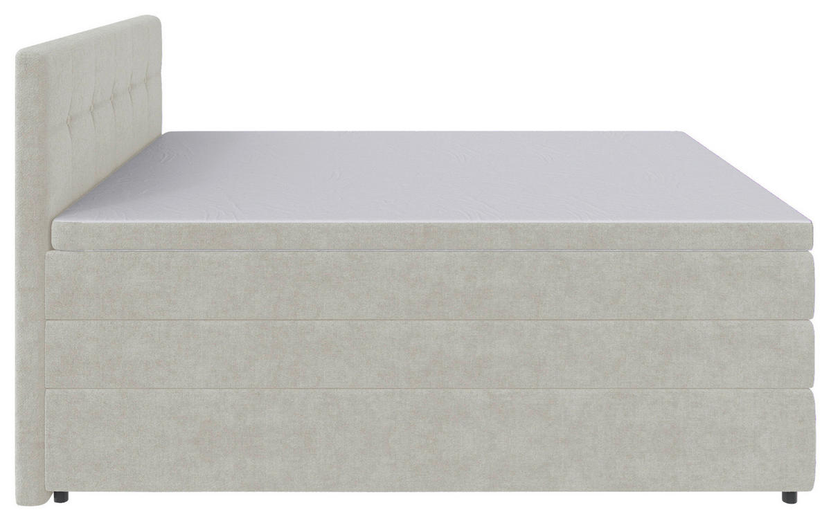 BOXSPRINGBETT 160/200 cm  in Creme  - Creme/Schwarz, Konventionell, Kunststoff/Textil (160/200cm) - Carryhome