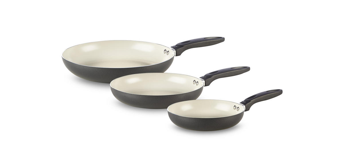 SET TAVA  3-dijelni   - antracit/krem, Basics, metal (20+24+28cm) - Homeware Profession.