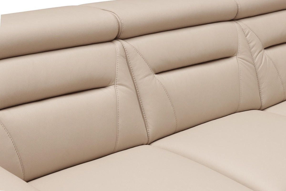 SAROKKANAPÉ textil, bőr bézs  - bézs/fekete, Design, bőr/textil (256/86-104/256cm) - Celina Home