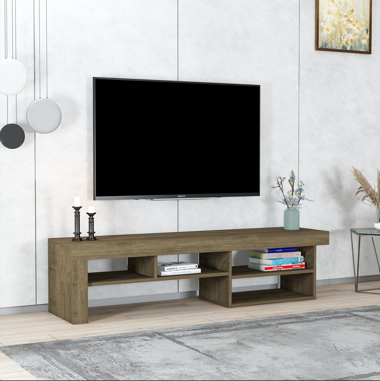 TV-BÄNK 160/40/38 cm  - valnötsfärgad, Design, trämaterial (160/40/38cm) - MID.YOU