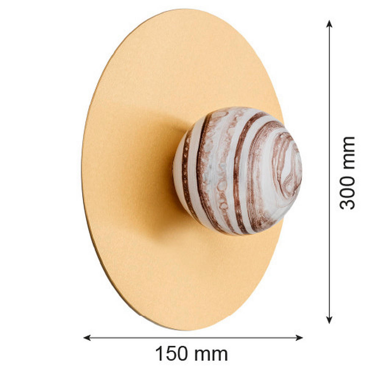 WANDLEUCHTE 15/30/30 cm   - Messingfarben/Alabasterfarben, KONVENTIONELL, Glas/Metall (15/30/30cm)