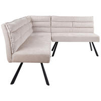 ROHOVÁ LAVICA, béžová - čierna/béžová, Lifestyle, kov/textil (176-214/68/88cm) - Livetastic