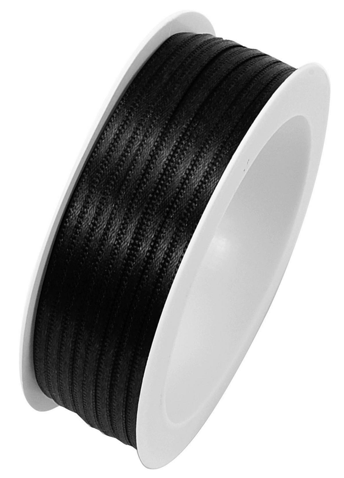 GESCHENKBAND  - Schwarz, Trend, Textil (8,5/8,5/2,8cm)