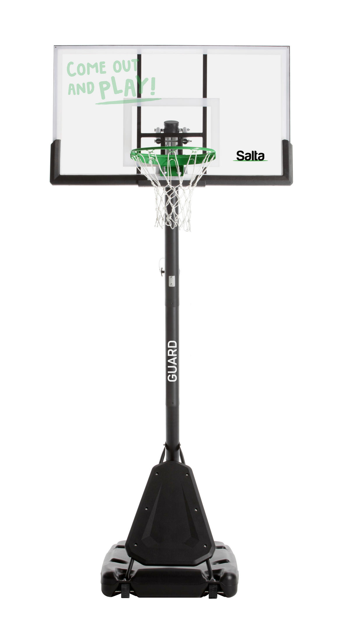 BASKETBALLSTÄNDER  - Schwarz/Grün, KONVENTIONELL, Kunststoff/Metall (138/296-371/240cm) - Salta