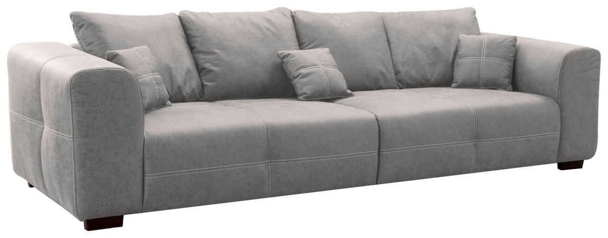BIGSOFA Flachgewebe Hellgrau  - Beige/Hellgrau, KONVENTIONELL, Holz/Textil (287/69/108cm) - Cantus