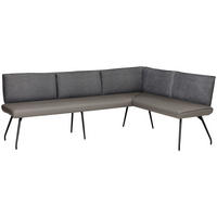 ECKBANK 225/165 cm Mikrofaser Anthrazit, Grau, Schwarz   - Anthrazit/Schwarz, Design, Textil/Metall (225/165cm) - Moderano