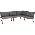 ECKBANK 225/165 cm Mikrofaser Anthrazit, Grau, Schwarz   - Anthrazit/Schwarz, Design, Textil/Metall (225/165cm) - Moderano