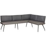 ECKBANK 225/165 cm  in Anthrazit, Grau, Schwarz  - Anthrazit/Schwarz, Design, Textil/Metall (225/165cm) - Moderano