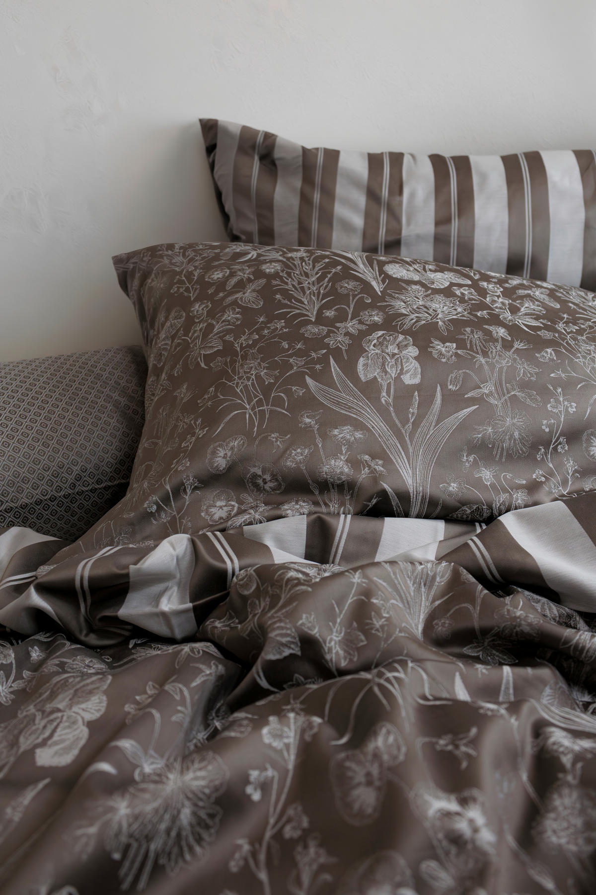 BETTWÄSCHESET 2-teilig Black Royal - Mako Brokat Damast Bettwäsche Damast 160/210 cm  - Anthrazit, Basics, Textil (160/210cm) - Fleuresse