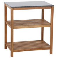 OUTDOORKÜCHE - Schwarz/Akaziefarben, MODERN, Holz/Stein (75/87/52cm) - Siena Garden