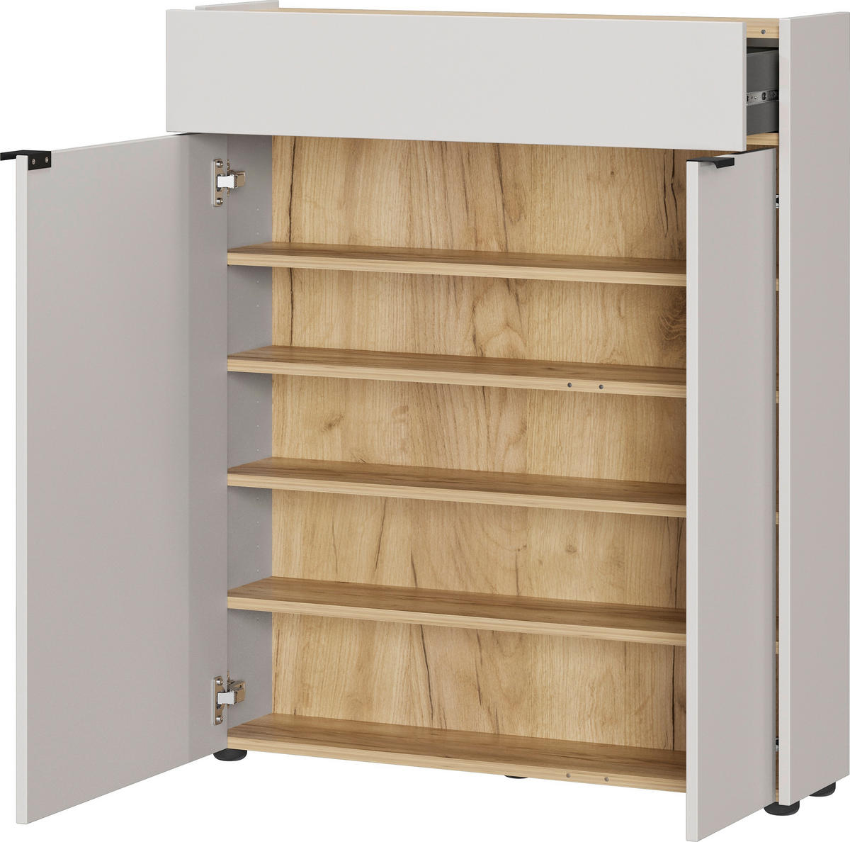 SCHUHSCHRANK Eichefarben, Kaschmir  - Kaschmir/Eichefarben, Design, Holzwerkstoff/Kunststoff (83/99/22cm)