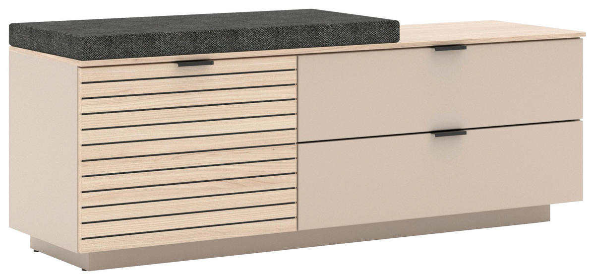 ELŐSZOBAPAD 130/51/38 cm  - kasmírszínű/tölgyfa színű, Design, faalapú anyag/textil (130/51/38cm) - Xora