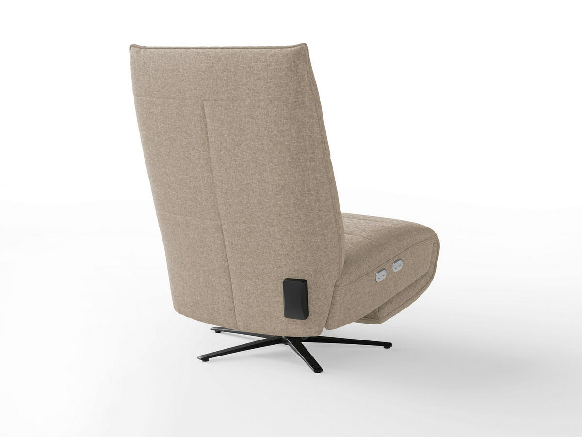 RELAXSESSEL Textil Taupe  - Taupe/Schwarz, Basics, Textil/Metall (80/109/98cm) - Sit & More