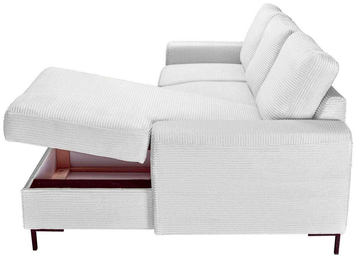 ECKSOFA Naturfarben Cord  - Schwarz/Naturfarben, KONVENTIONELL, Textil/Metall (240/150cm) - Carryhome