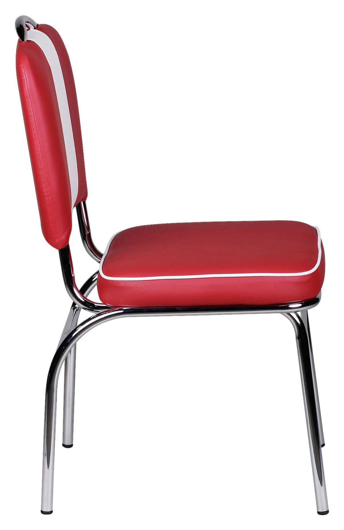 STUHL  in matt  - Weiss/Rot, Modern, Kunststoff/Metall (47/90/45cm) - MID.YOU